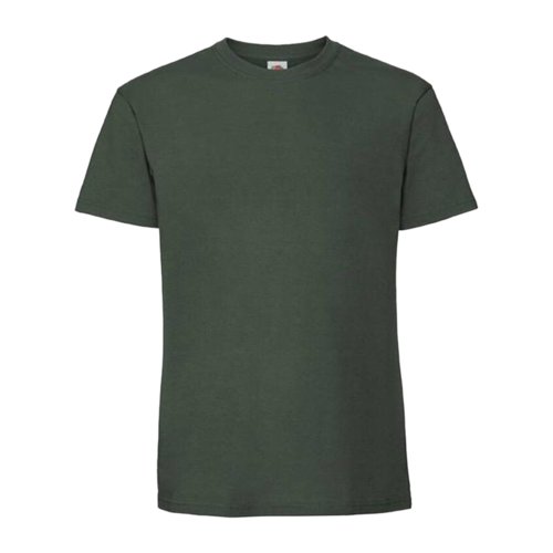 T-shirt in cotone verde scuro con maniche corte e girocollo.