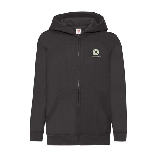 Felpa in cotone con cappuccio e zip integrale.