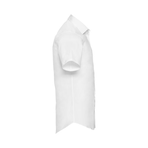 Camicia bianca a maniche corte in misto cotone.