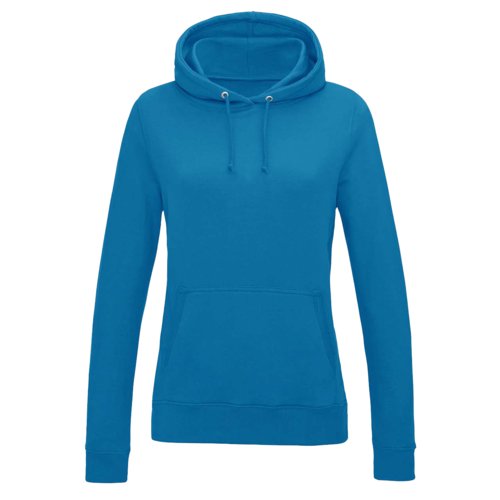 Felpa con cappuccio blu in misto cotone-poliestere, con cappuccio e coulisse.