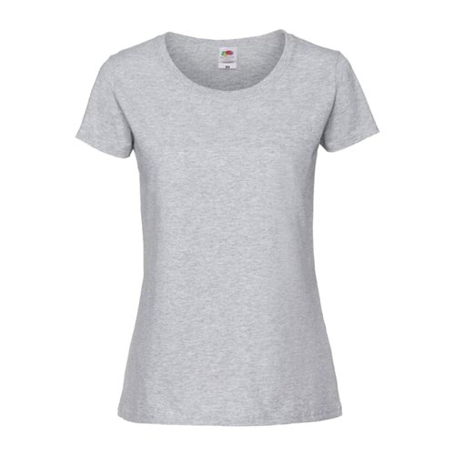 T-shirt da donna in cotone grigio mlange con maniche corte.