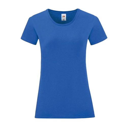 T-shirt blu royal in cotone da donna a maniche corte.