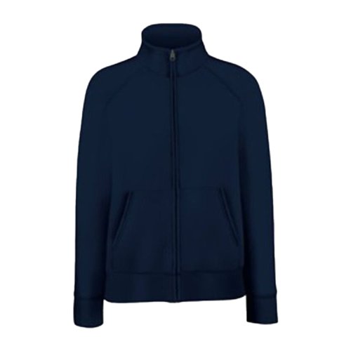 Giacca da allenamento nero-blu in misto cotone con zip e tasche.
