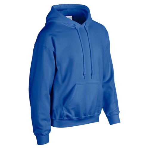Felpa con cappuccio da uomo blu royal in misto cotone-poliestere con tasca a marsupio.