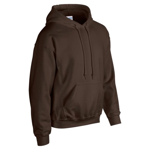 Felpa con cappuccio da uomo marrone scuro in cotone-poliestere con cappuccio e tasca a marsupio.