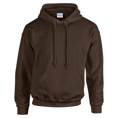 Felpa con cappuccio marrone scuro in cotone-poliestere da uomo con cappuccio e tasca a marsupio.