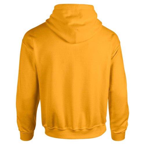 Felpa con cappuccio giallo dorato in misto cotone-poliestere e tasca a marsupio.