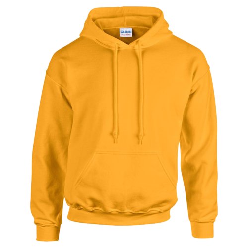 Felpa con cappuccio giallo dorato in misto cotone con cappuccio e tasca a marsupio.