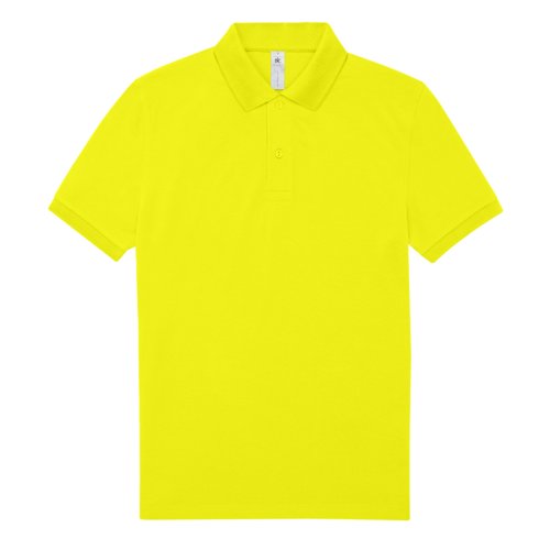 Polo in cotone verde mela con abbottonatura corta.