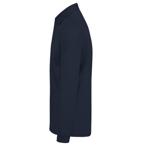 Polo in cotone blu navy a maniche lunghe da uomo.