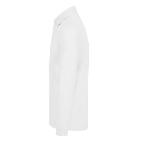 Polo bianco in cotone a maniche lunghe da uomo.