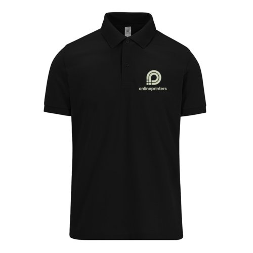 Polo nero in cotone da uomo con maniche corte.