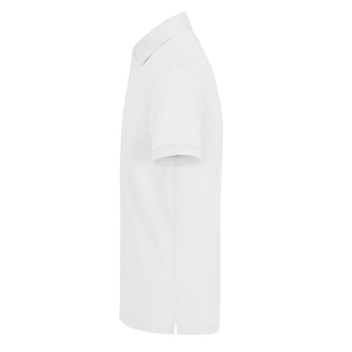 Polo bianco in cotone da uomo con abbottonatura corta.