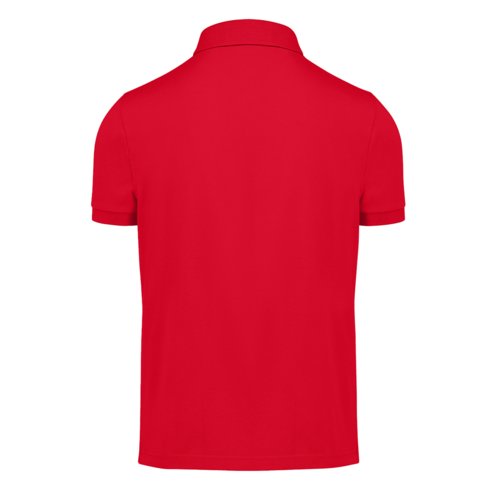 Polo rossa in poliestere riciclato e cotone da uomo.