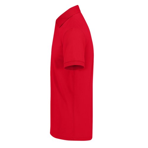 Polo rossa in poliestere riciclato e cotone da uomo.