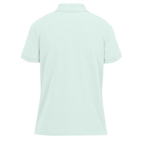 Polo da donna verde menta in cotone con abbottonatura corta.