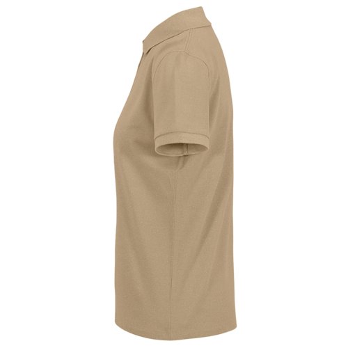 Polo marrone in cotone da donna a maniche corte.