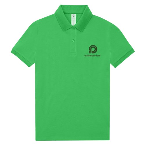 Polo verde da donna in cotone a maniche corte.