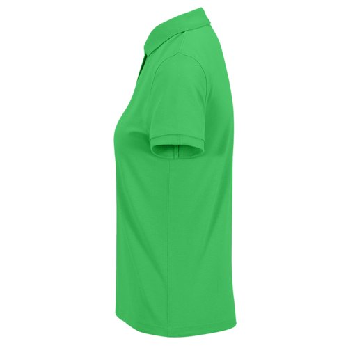 Polo da donna verde in cotone a maniche corte.