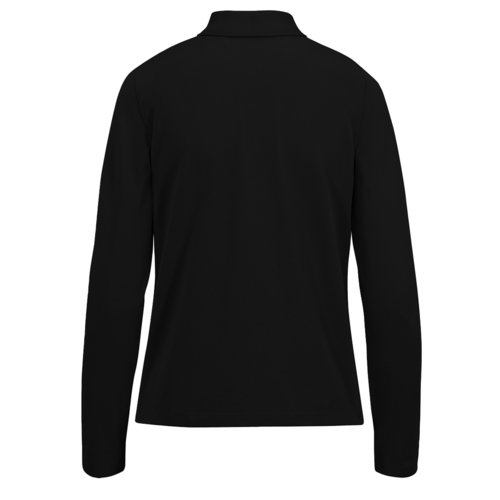 Polo in cotone nero da donna a maniche lunghe.