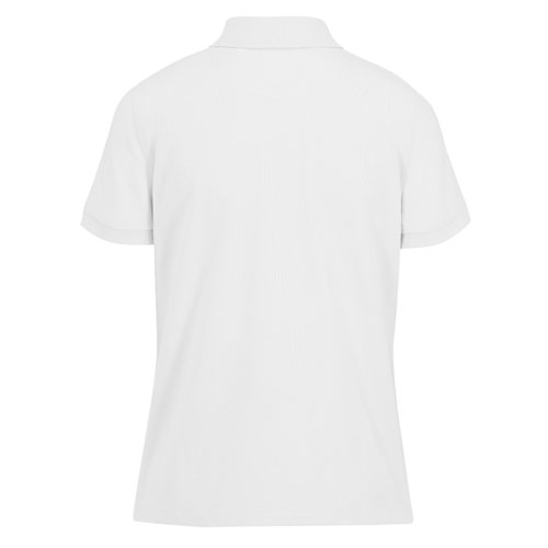 Polo bianca in poliestere riciclato e cotone, vestibilit da donna.