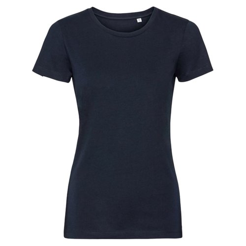 T-shirt in cotone blu navy da donna a maniche corte.