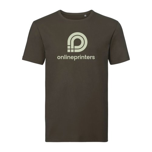 T-shirt marrone in cotone da uomo a maniche corte.