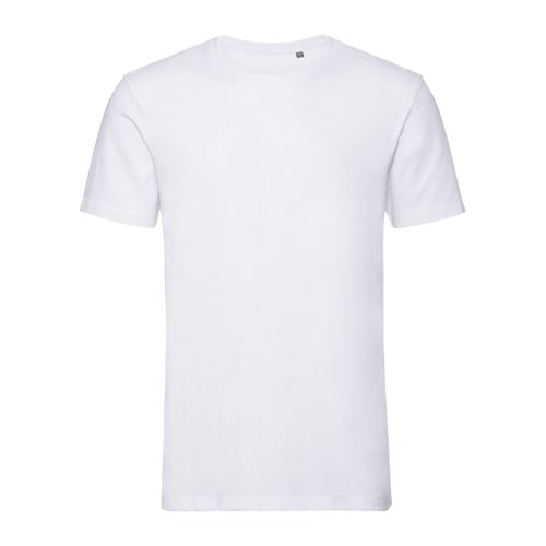 T-shirt bianca in cotone organico a maniche corte.