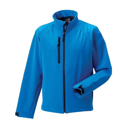 Giacca softshell blu azzurro in poliestere ed elastan da uomo.