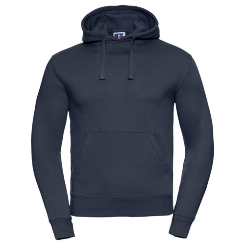 Felpa con cappuccio blu navy in cotone-poliestere con cappuccio e tasca a marsupio.