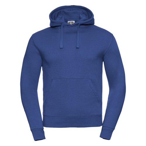 Felpa con cappuccio blu in cotone-poliestere da uomo con cappuccio e tasca a marsupio.