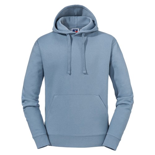 Felpa con cappuccio azzurra in cotone-poliestere con cappuccio e tasca a marsupio.
