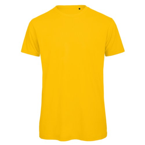 T-shirt in cotone organico giallo dorato a maniche corte.