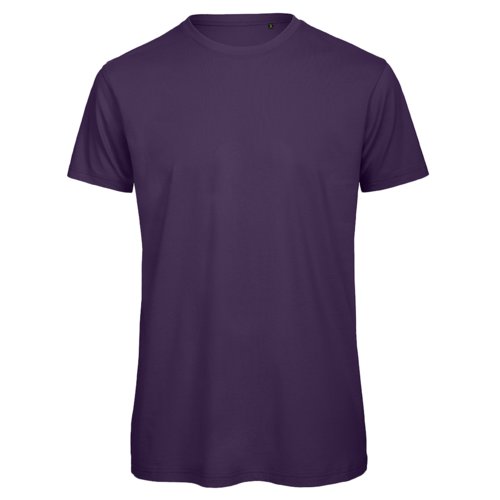 T-shirt da uomo in cotone organico viola scuro a maniche corte.