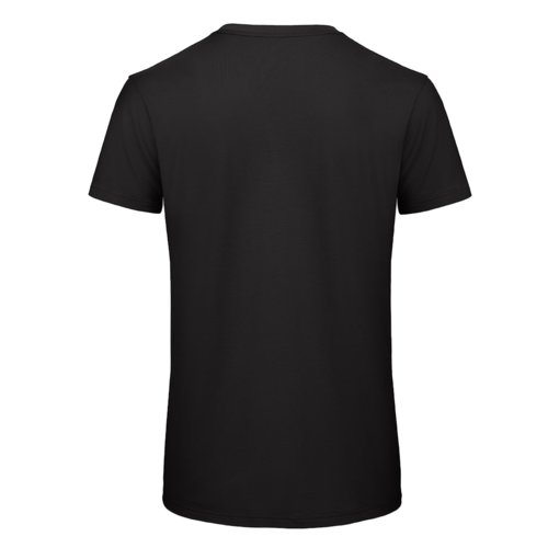 T-shirt nera in cotone biologico con maniche corte.