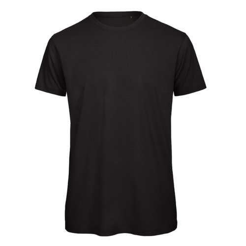 T-shirt nera in cotone organico a maniche corte.