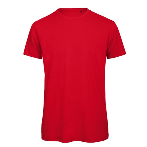 T-shirt rossa in cotone organico a maniche corte.