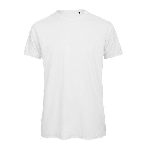 T-shirt bianca in cotone con maniche corte e scollo rotondo.