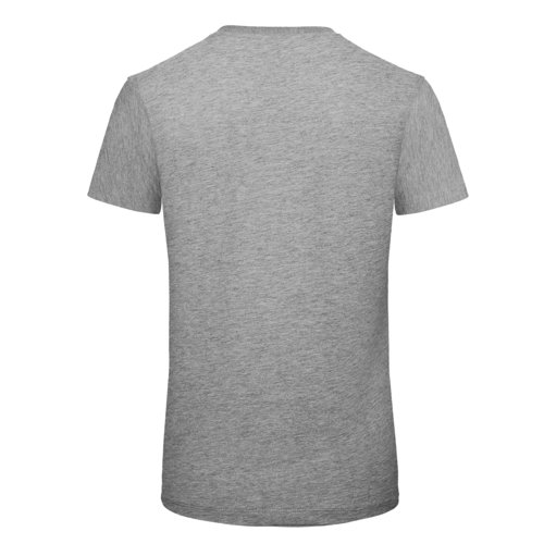 T-shirt grigia in cotone organico a maniche corte.