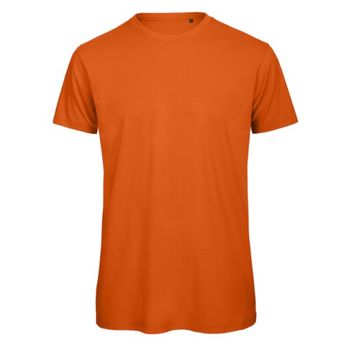 T-shirt arancione in cotone biologico a maniche corte.