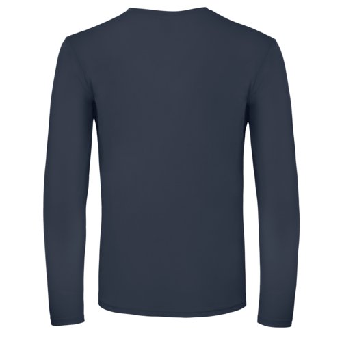 T-shirt a maniche lunghe in cotone blu navy da uomo.