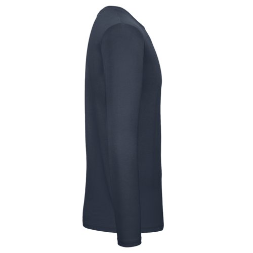 T-shirt a maniche lunghe in cotone blu navy da uomo.