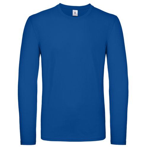 Maglietta a maniche lunghe in cotone blu royal da uomo.