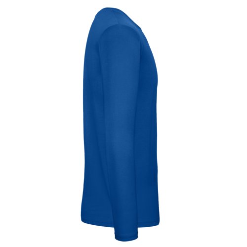 T-shirt a maniche lunghe in cotone blu reale da uomo.