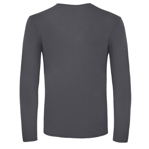 Maglietta a maniche lunghe in cotone grigio scuro da uomo.