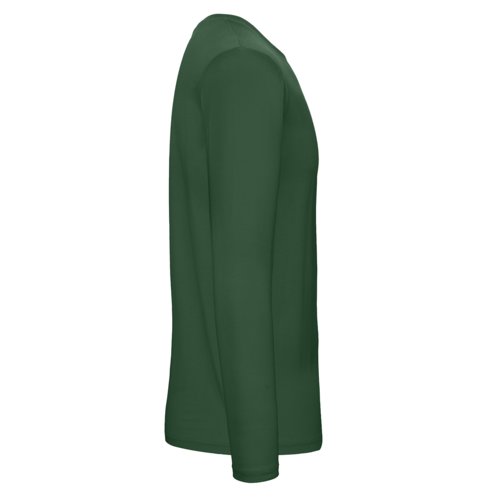 Maglietta a maniche lunghe verde scuro in cotone con collo rotondo.