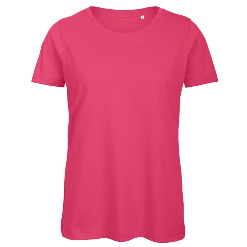 T-shirt da donna fucsia in cotone organico.