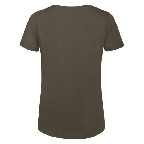 T-shirt da donna in cotone color kaki a maniche corte.