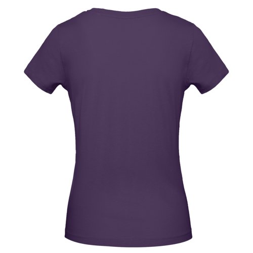 T-shirt da donna in cotone organico viola scuro a maniche corte.