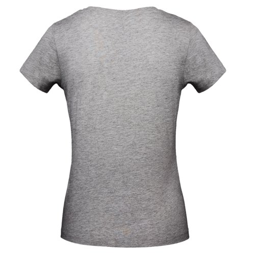 T-shirt grigia in cotone con maniche corte e taglio dritto.